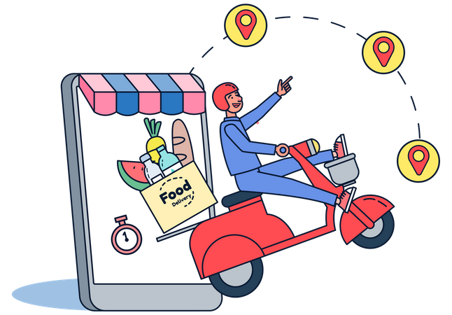 Online Food Delivery Illustration