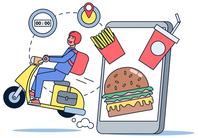 Online Food Delivery  Illustration