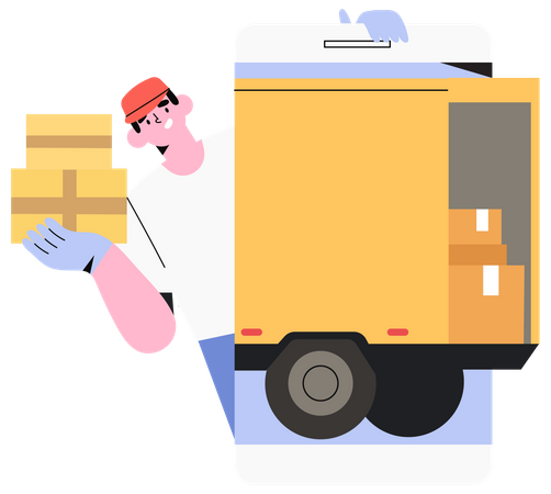 Online food Delivery Illustration