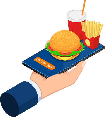 Online food delivery app Illustration
