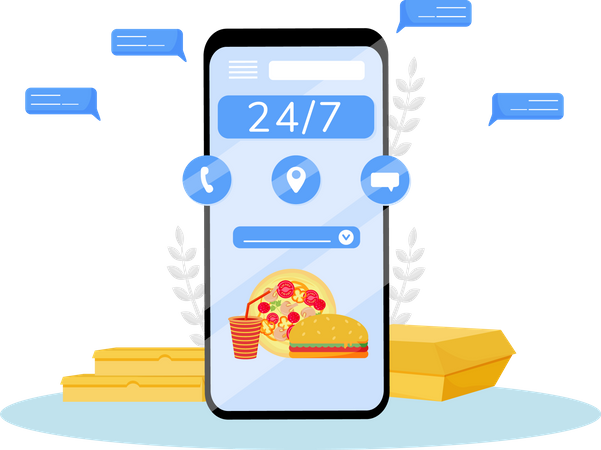 Online food delivery app  Illustration