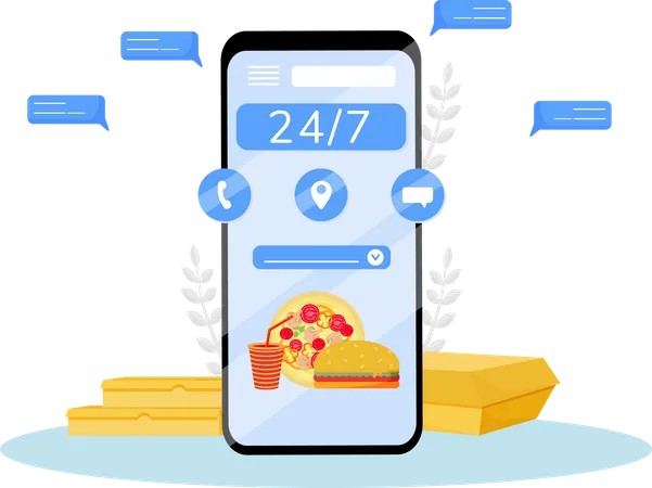 Online food delivery app  Illustration