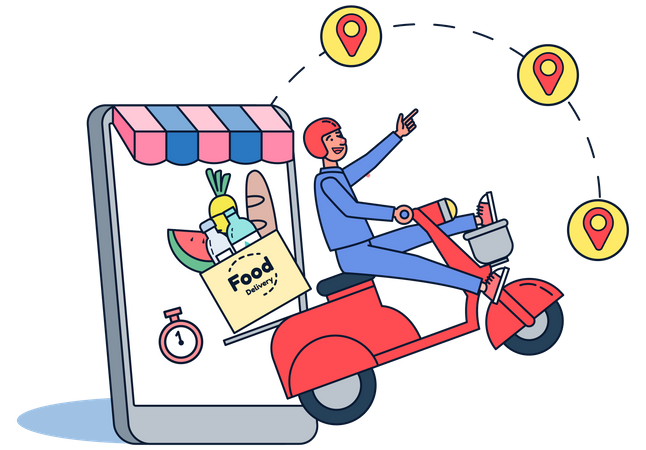 Online Food Delivery  Illustration