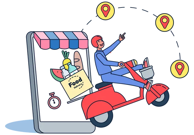 Online Food Delivery  Illustration