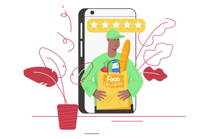 Online Food Delivery  Illustration