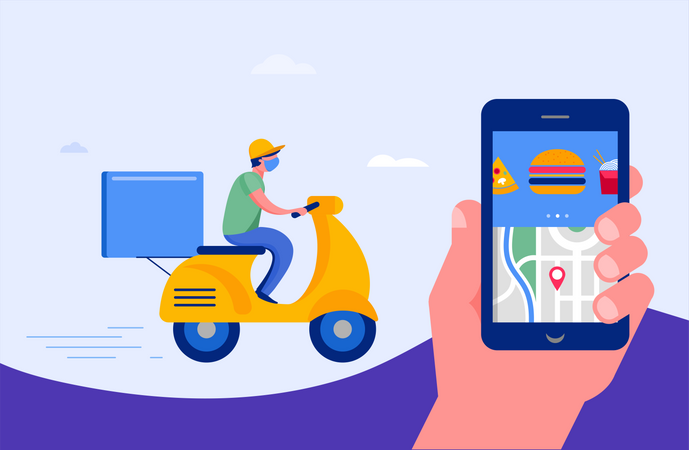 Online food delivery service  Illustration