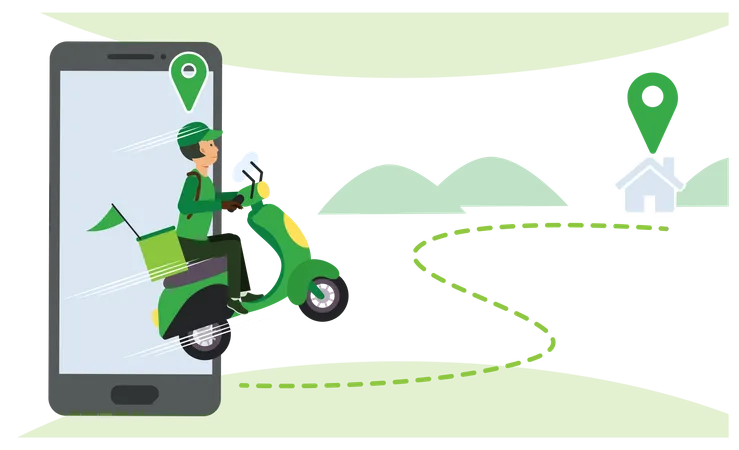 Online Food Delivery tracking  Illustration