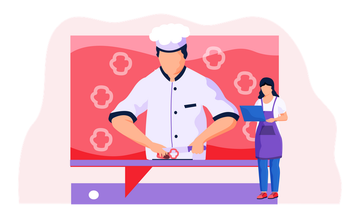 Online food making video  Illustration