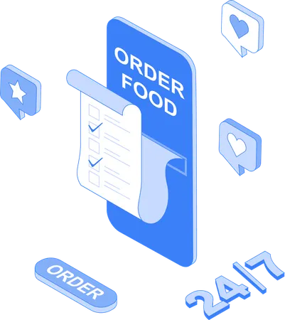 Online food order  Illustration