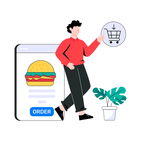 Online Food Order Illustration
