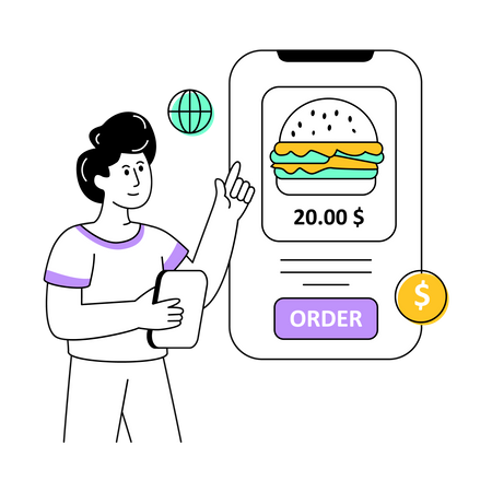 Online Food Order  Illustration