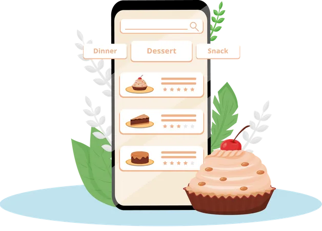Online food order app Illustration