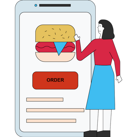 Online Food Order App Illustration