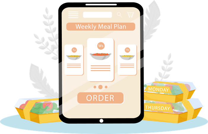 Online Food Order App  Illustration