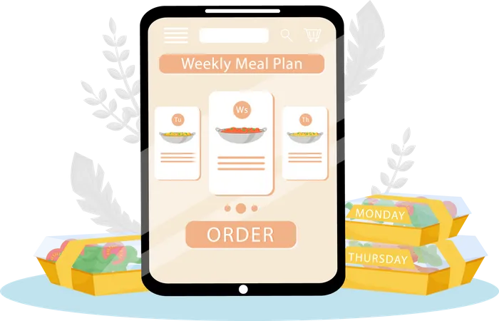 Online Food Order App  Illustration