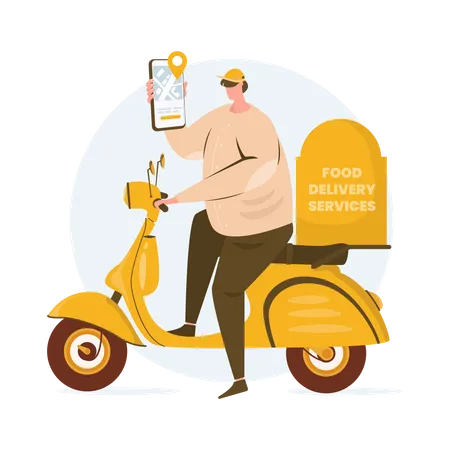 Online food order delivery service Illustration