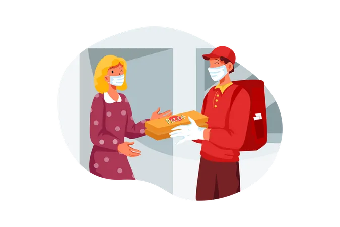 Online food order delivery service  Illustration