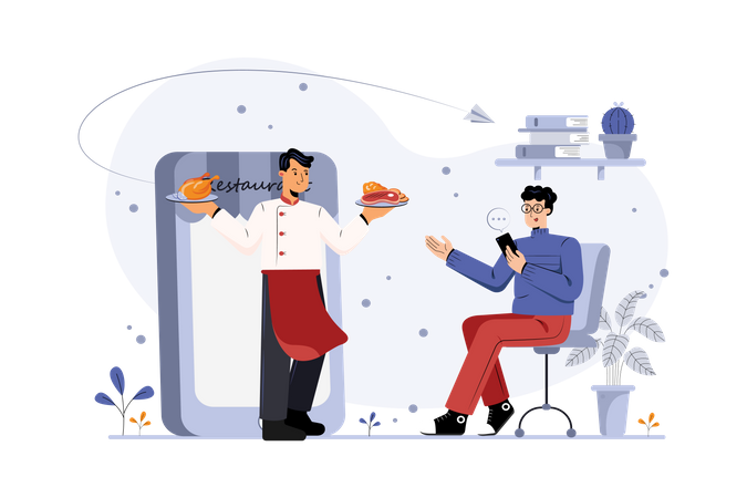 Online food order  Illustration