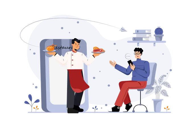 Online food order  Illustration