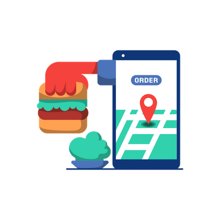 Online Food Order  Illustration