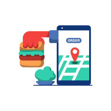 Online Food Order  Illustration