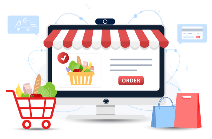 Online food order  Illustration