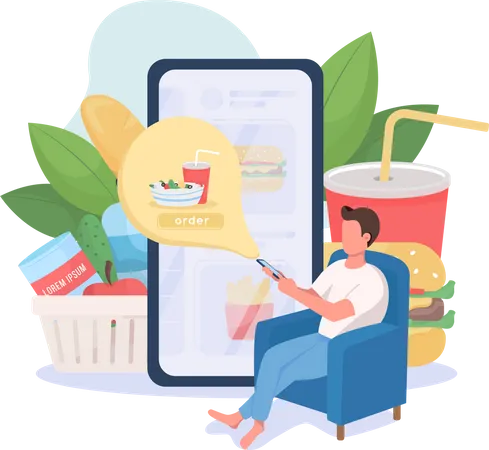 Online food order  Illustration