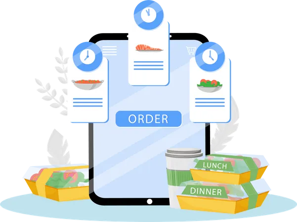 Online Food Order  Illustration