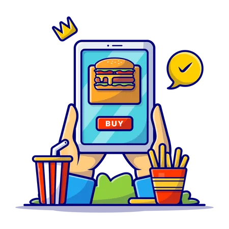 Online food ordering app Illustration