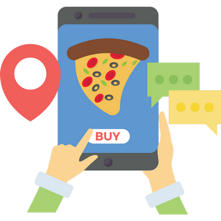 Online food ordering app  Illustration