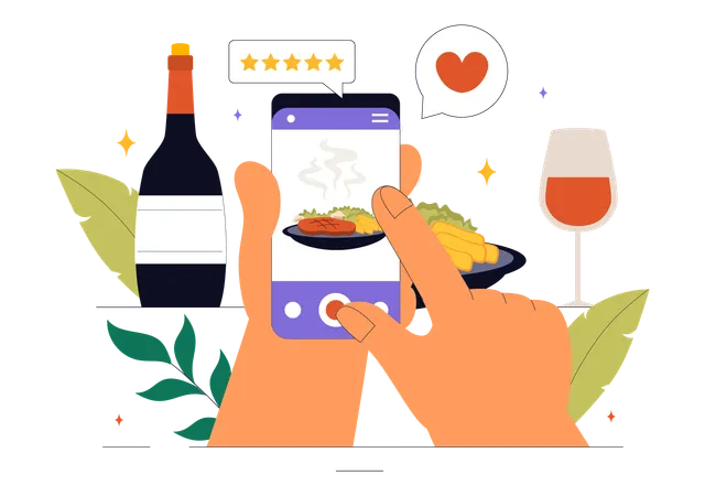 Online food review  Illustration