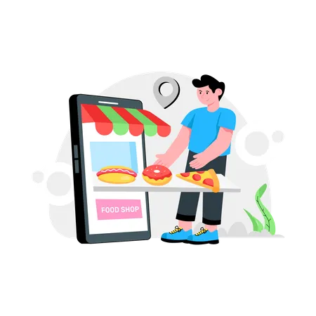 Online Food Shop  Illustration