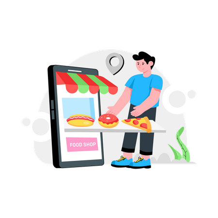 Online Food Shop  Illustration