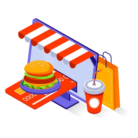 Online Food Store  Illustration