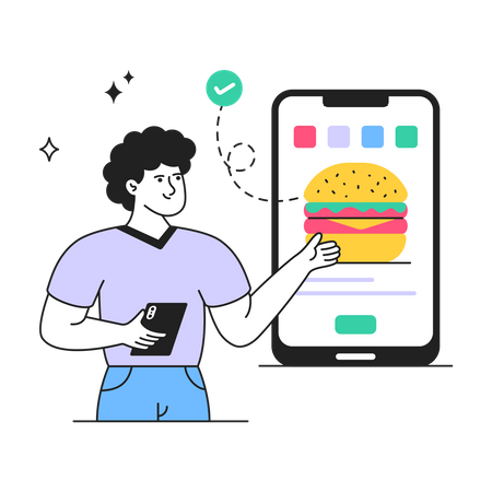 Online Food Store  Illustration