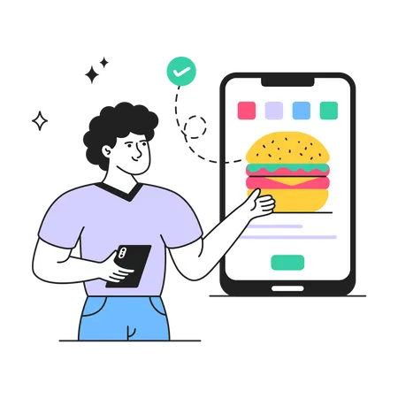 Online Food Store  Illustration