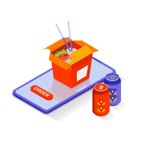 Online Food Store  Illustration