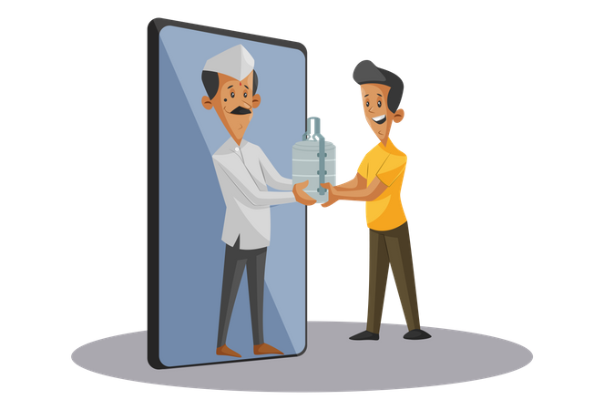 Online food tiffin order and delivery service  Illustration