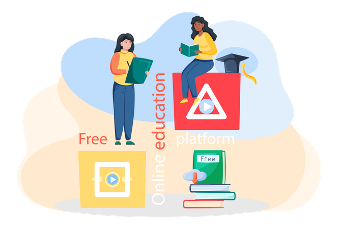 Online free education  Illustration