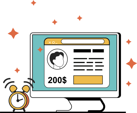 Online freelancing work  Illustration