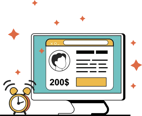 Online freelancing work  Illustration