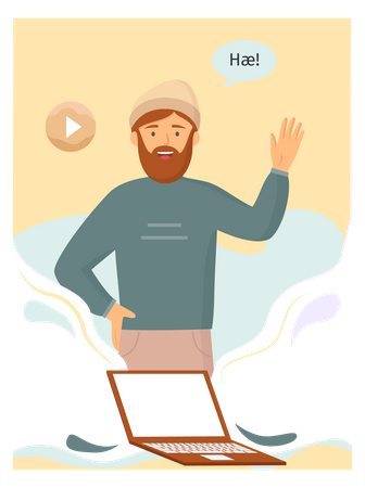 Online Fremdsprachen lernen  Illustration