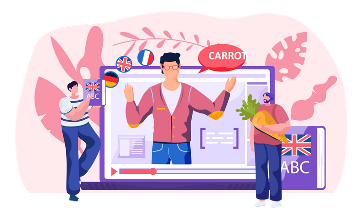 Online-Fremdsprachenkurse  Illustration