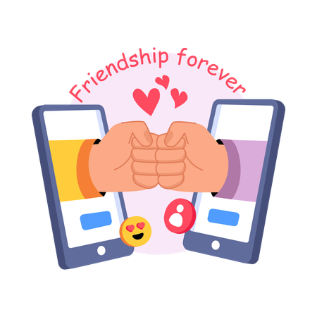 Online Friendship  Illustration