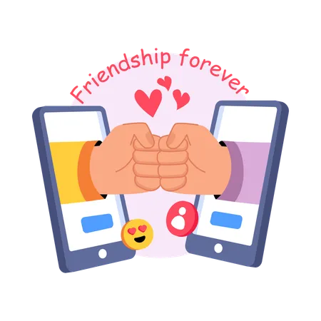 Online Friendship  Illustration