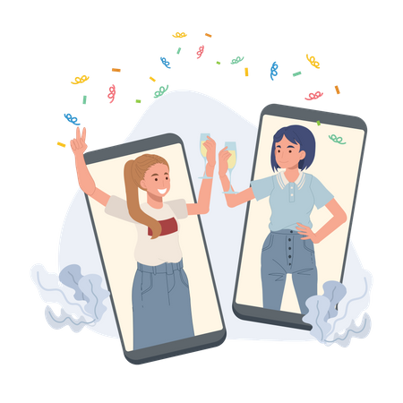 Online Friendship  Illustration