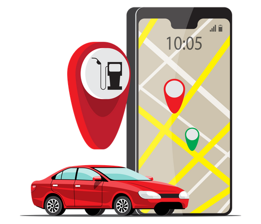 Online Fuel delivery tracking  Illustration