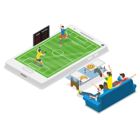 Online-Fußballspiele  Illustration