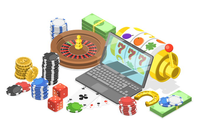 Online Gambling Platform for Live Poker Illustration