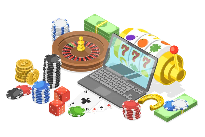 Online Gambling Platform for Live Poker Illustration